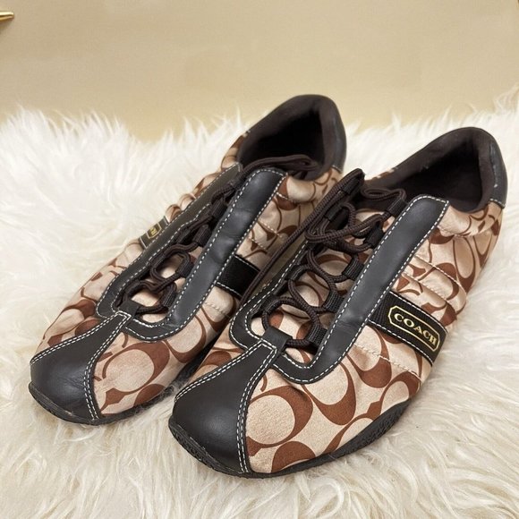 Coach Shoes - Vintage Y2k Coach Kirby Sateen Satin Monogram Signature Logo Sneakers Shoes 9.5